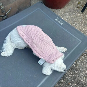 GF Pet Dusty Pink Chalet Cable Knit Dog Sweater New
